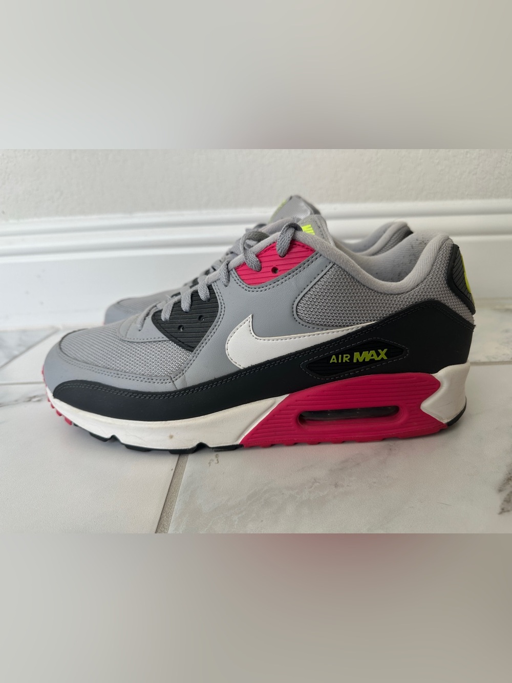 Nike Gray White Pink Accent Air Max Sneakers